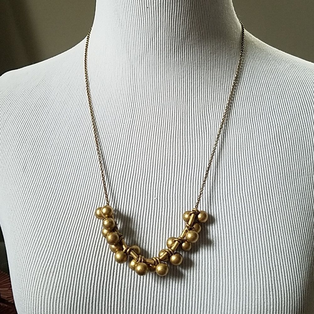 J. Crew gold toned bauble bead necklace